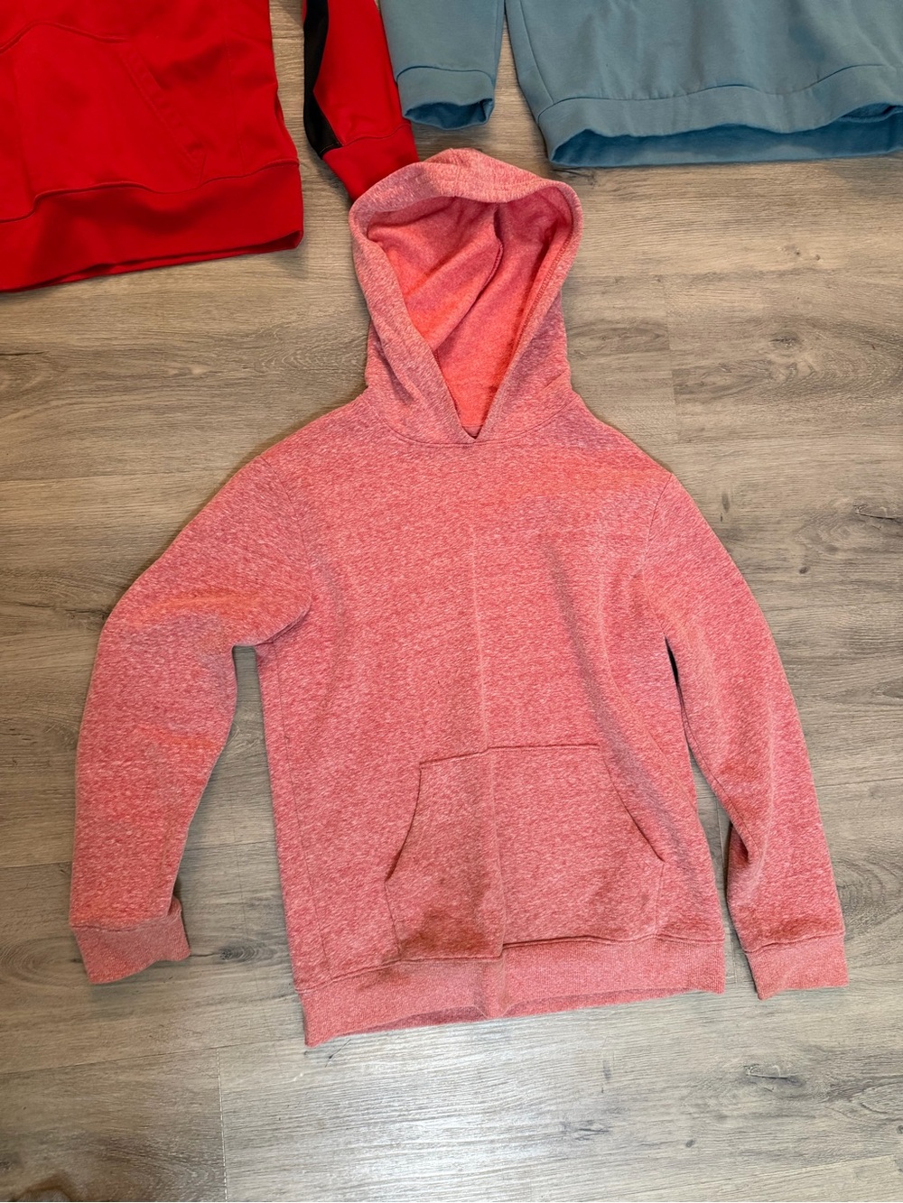 Kids Coral-Pink Hooded Sweatshirt - Cozy Pullover Hoodie